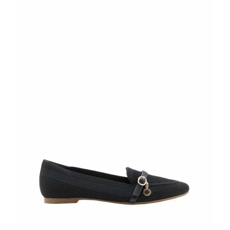 Flats With Metal Hardware - Black