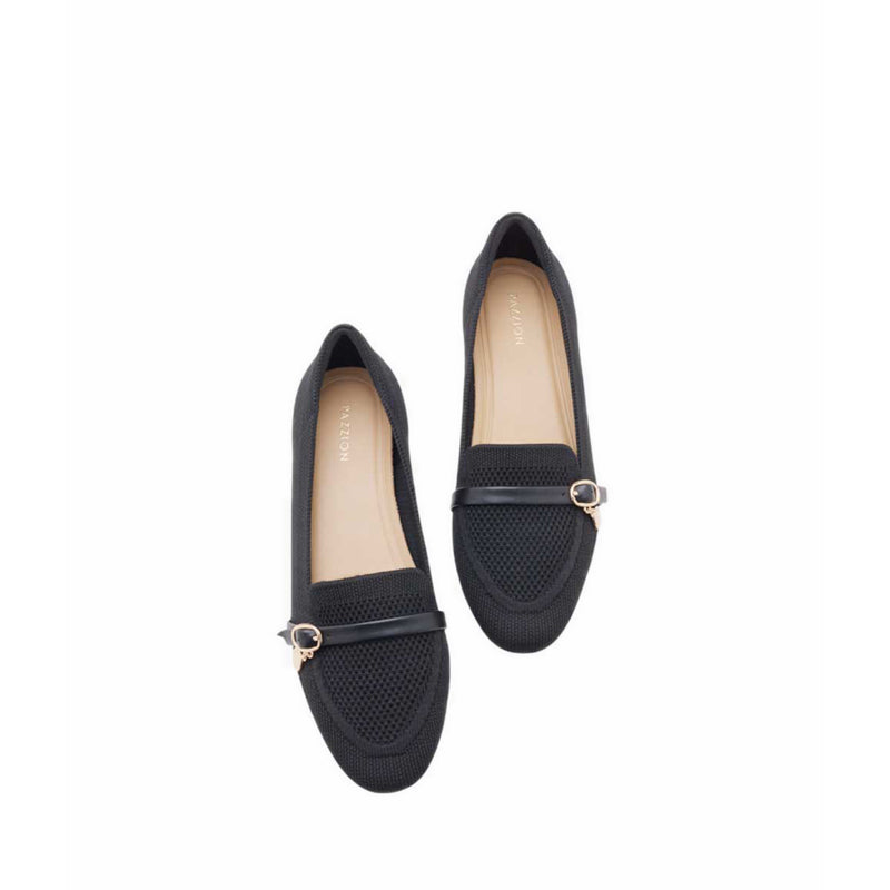 Flats With Metal Hardware - Black