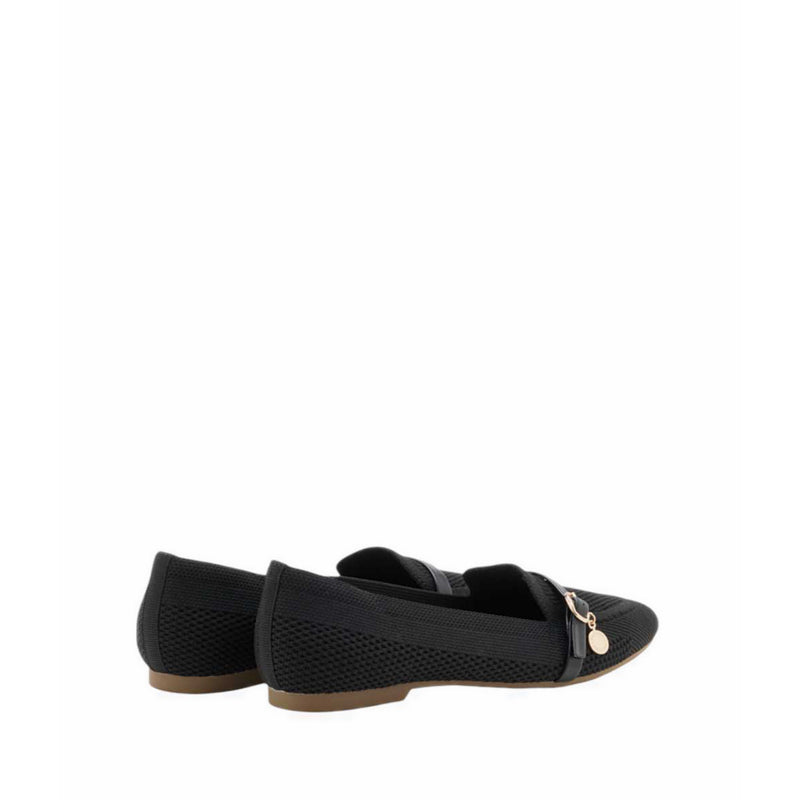 Flats With Metal Hardware - Black