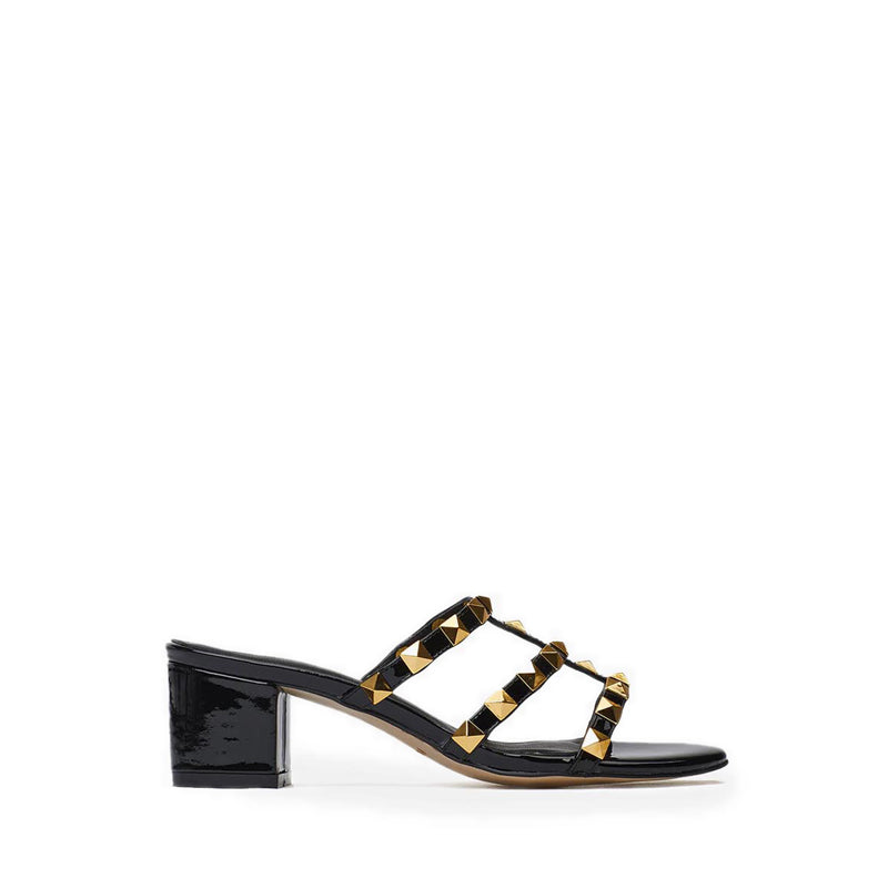 Dion Studded Slide Sandals - Black