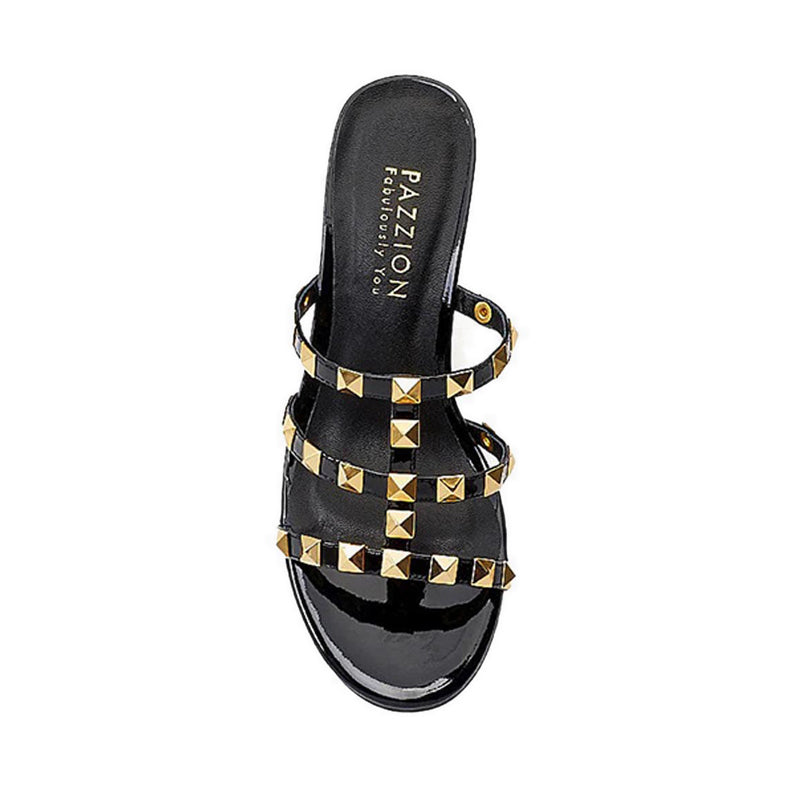 Dion Studded Slide Sandals - Black