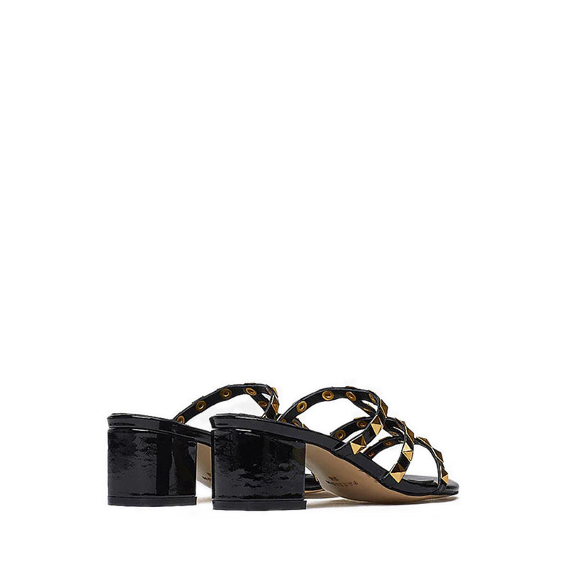 Dion Studded Slide Sandals - Black