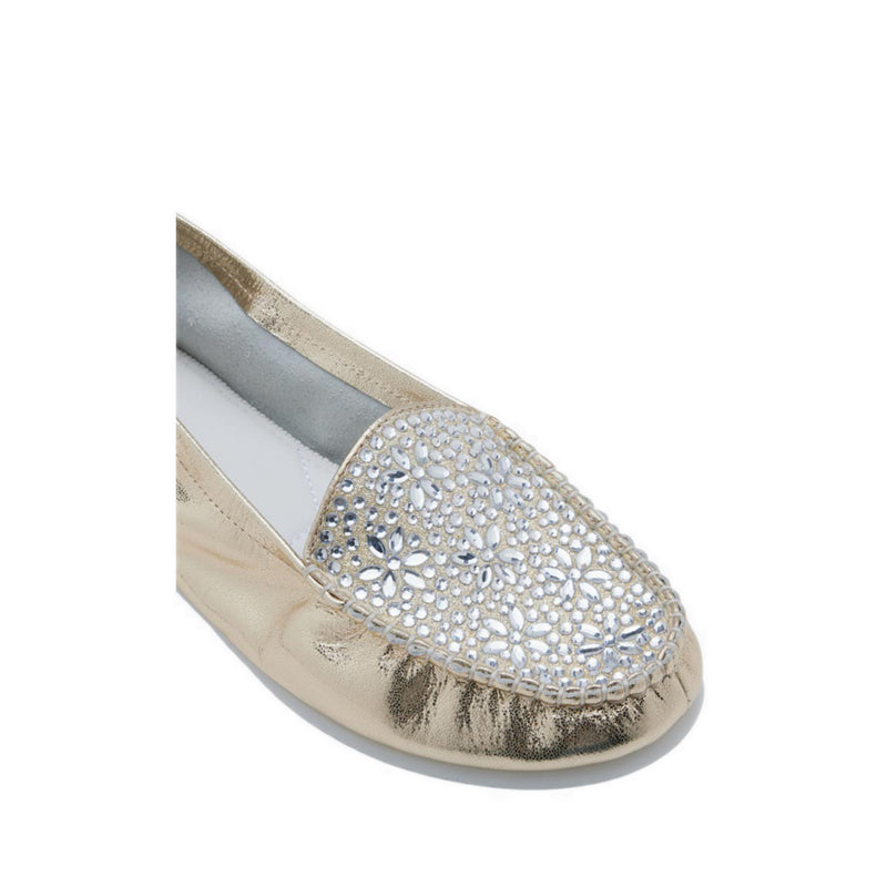 Pazzion Women's Alexi Crystal Embellished Moccasins - Gold