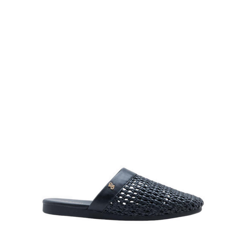 Ayanna Woven Slip-On Mules - Black