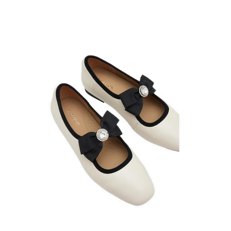 Women's Camilla Diamante Bow Flats - Beige