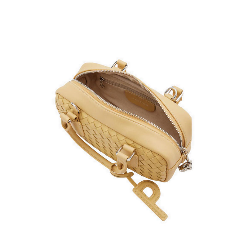 Fiorella Woven Leather Bag - Yellow