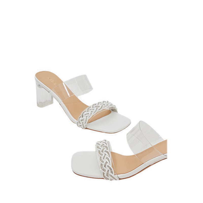 Pazzion Women's Freya Crystal Embellished Woven Sandal Heels - Beige