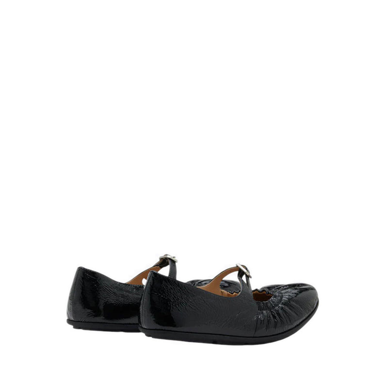 Pazzion Frieda Ruched Patent Mary Janes - Black