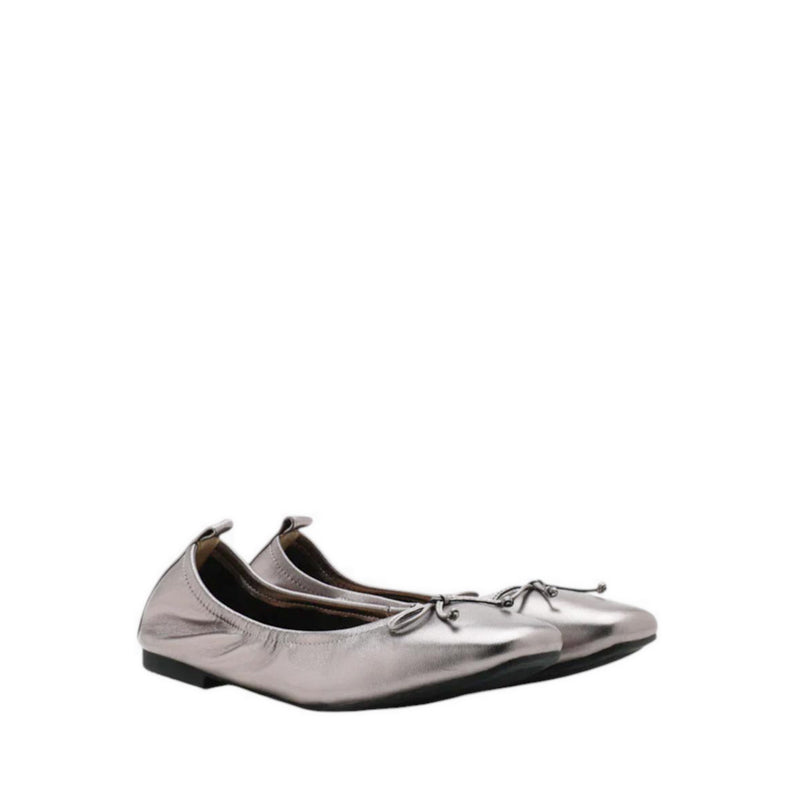 Pazzion Gia Bow Square Toe Flats - Grey