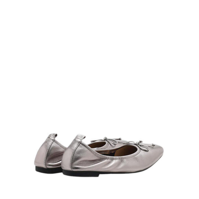 Pazzion Gia Bow Square Toe Flats - Grey