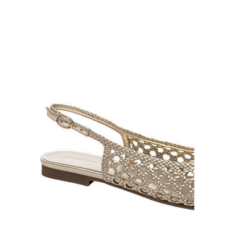 Pazzion Women's Ginevra Woven Slingback Flats - Gold