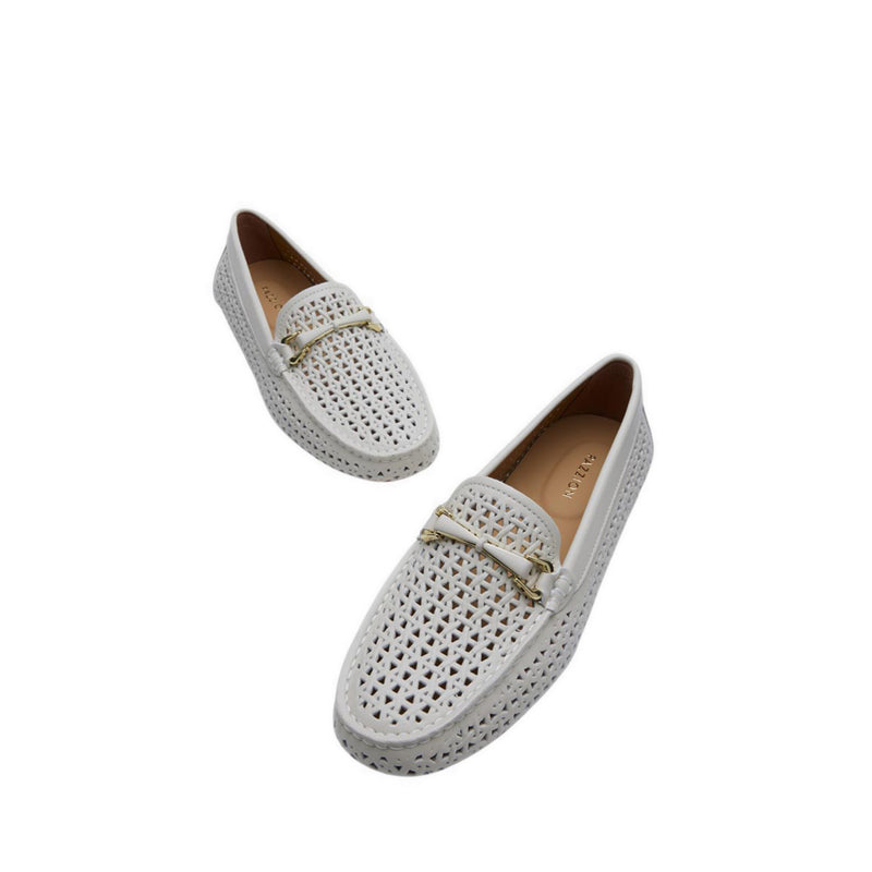 Women's Haider Woven Perforated Moccasins - Beige
