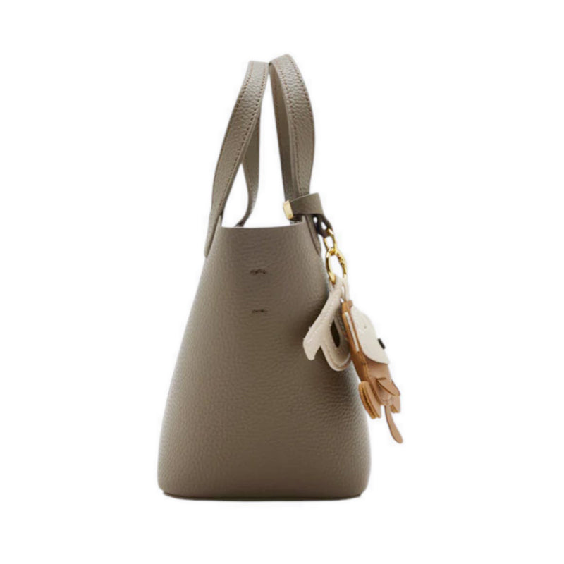 Haley Leather Charmed Bucket Bag - Grey