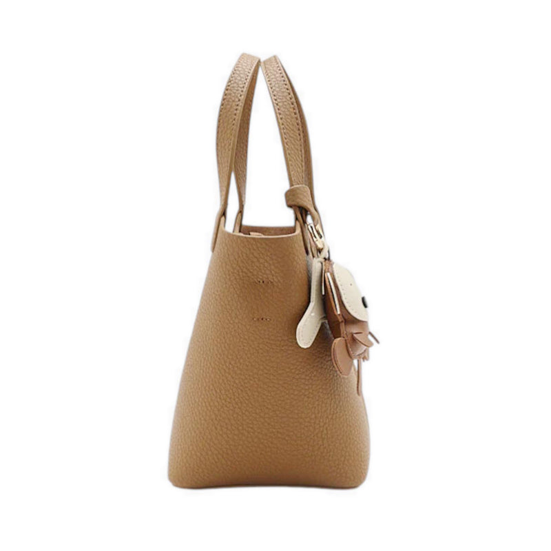 Haley Leather Charmed Bucket Bag - Brown