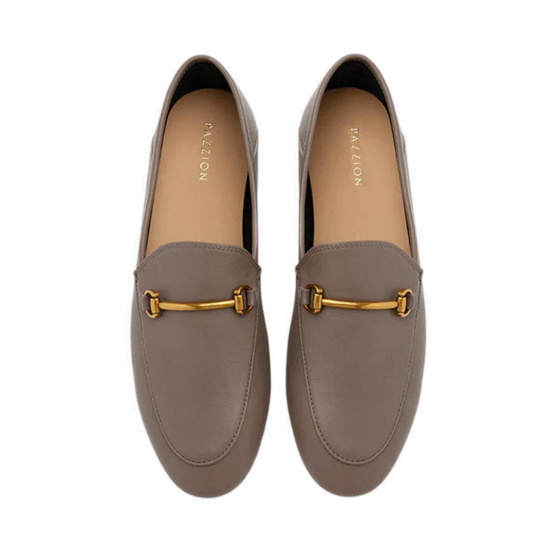 Isabeau Metal Buckle Loafers - Khaki