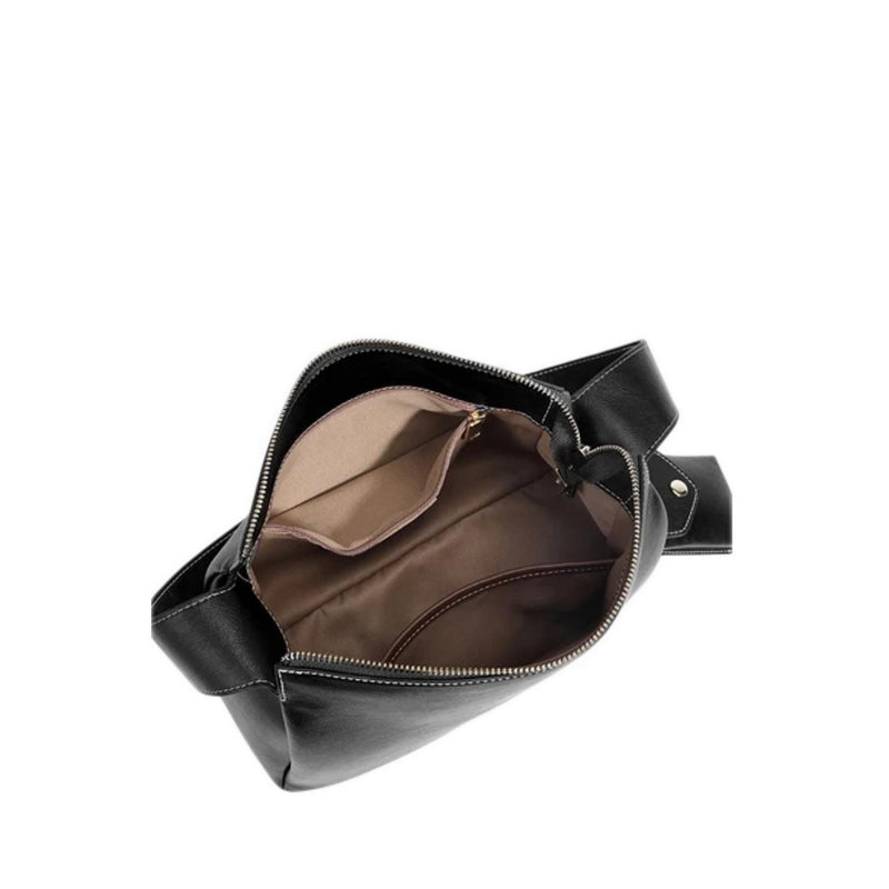 Pazzion Women's Ivana Lock Leather Bag - Black