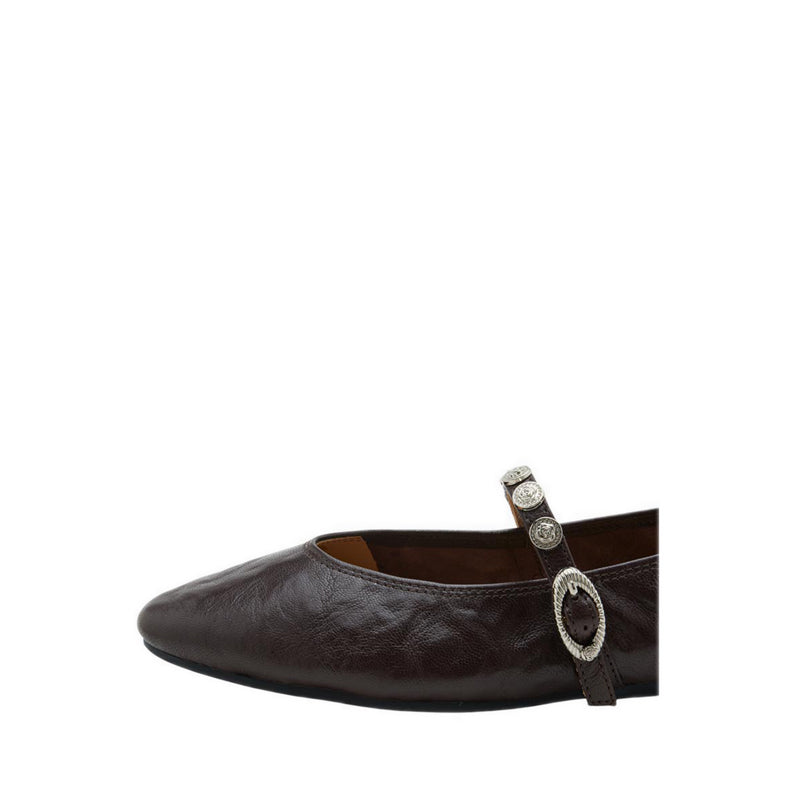 Pazzion Women's Lumi Coin-Studded Mary Janes - Brown