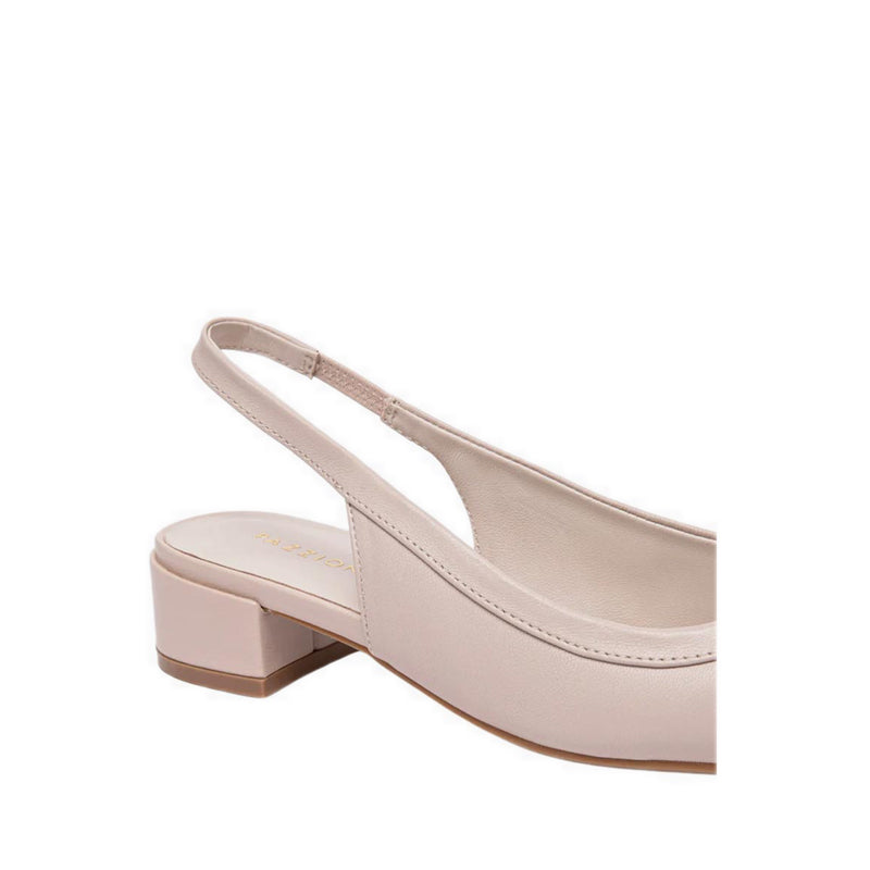 Pazzion Women's Margot Bow Low Leather Slingback Heels - Pink