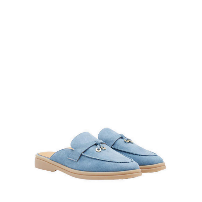 Mavis Suede Mules - Blue