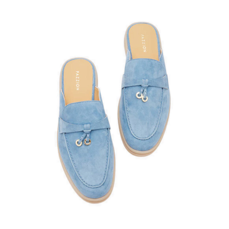 Mavis Suede Mules - Blue
