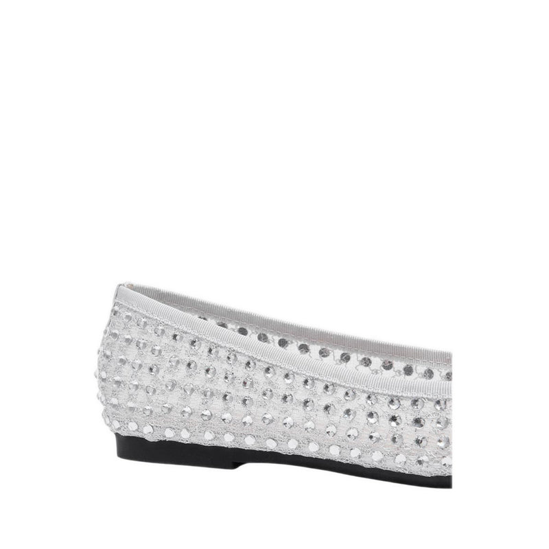 Pazzion Women's Orlise Crystal Embellished Bow Flats - Silver