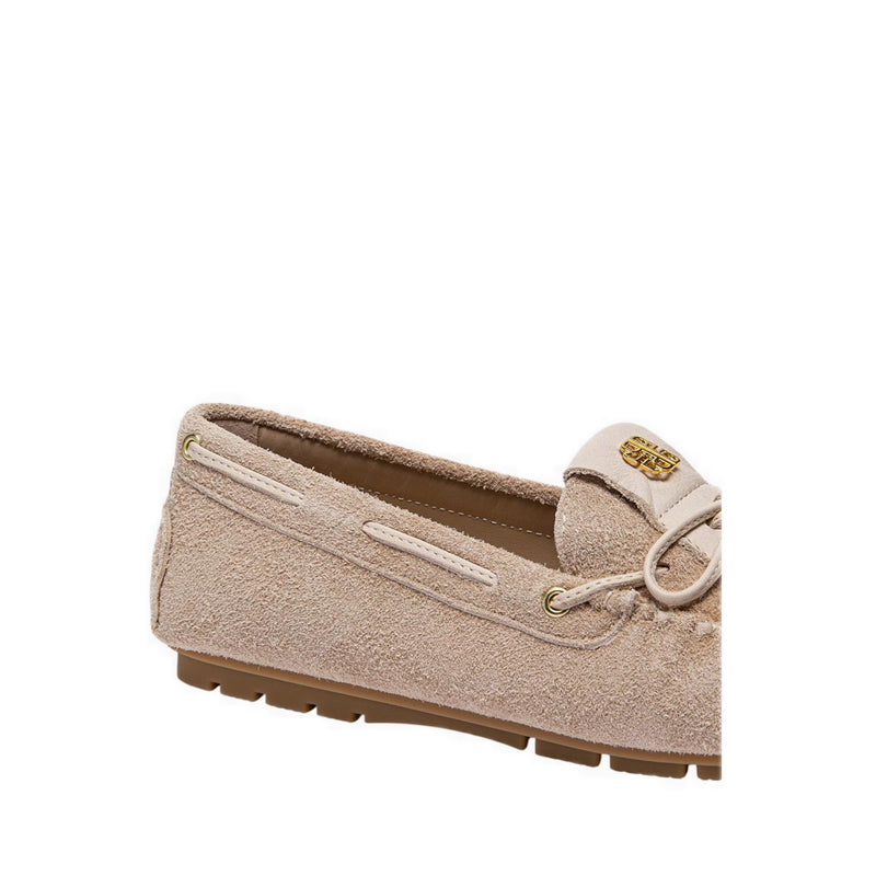 Pazzion Women's Querissa Bow-Tied Suede Loafers - Natural
