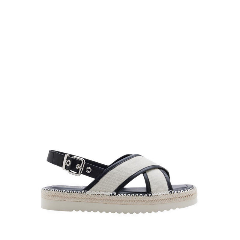 Riva Cross-Strap Espadrille Sandals - Black