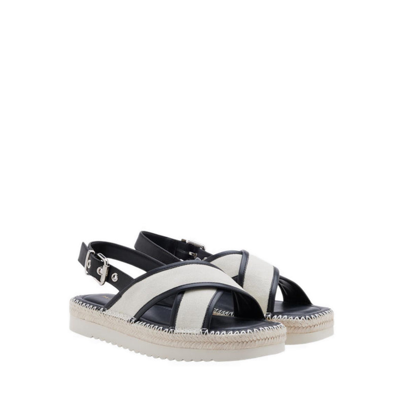 Riva Cross-Strap Espadrille Sandals - Black