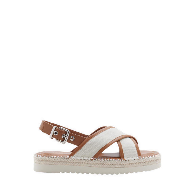 Riva Cross-Strap Espadrille Sandals - Brown