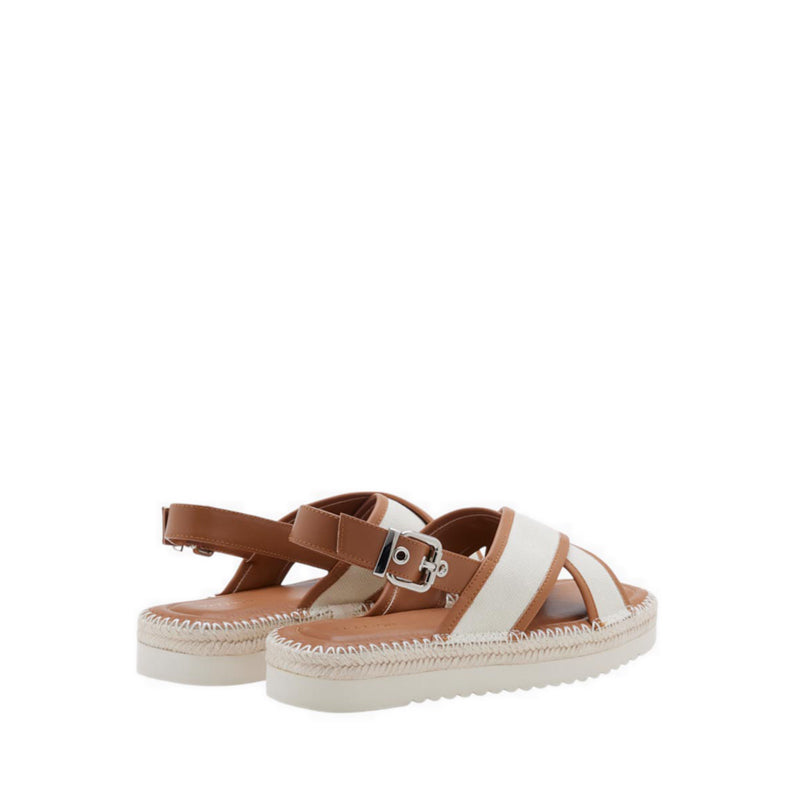 Riva Cross-Strap Espadrille Sandals - Brown