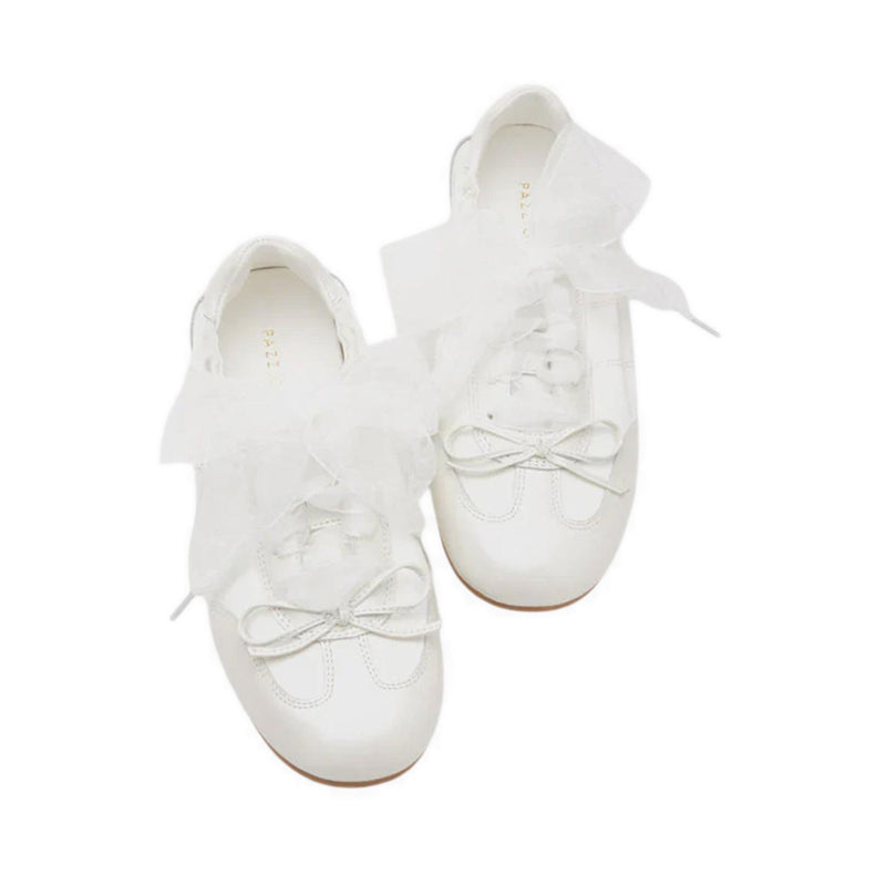 Sylvie Ballerina Satin Bow Sneakers - Beige