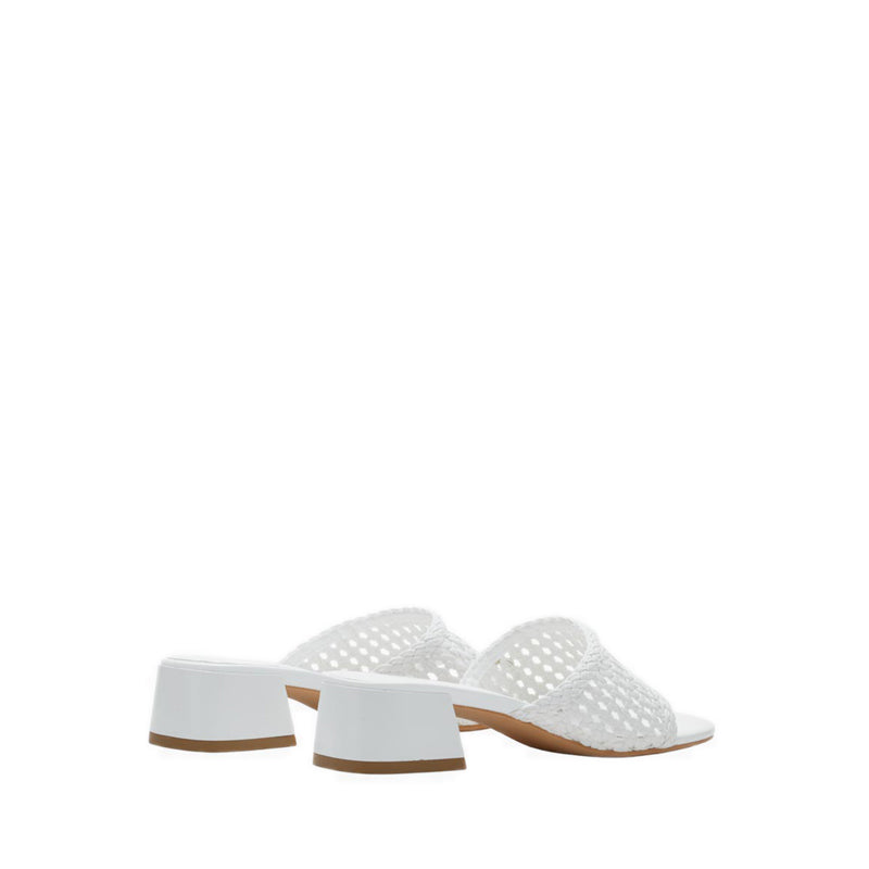 Taylor Woven Braided Mule Heels - White