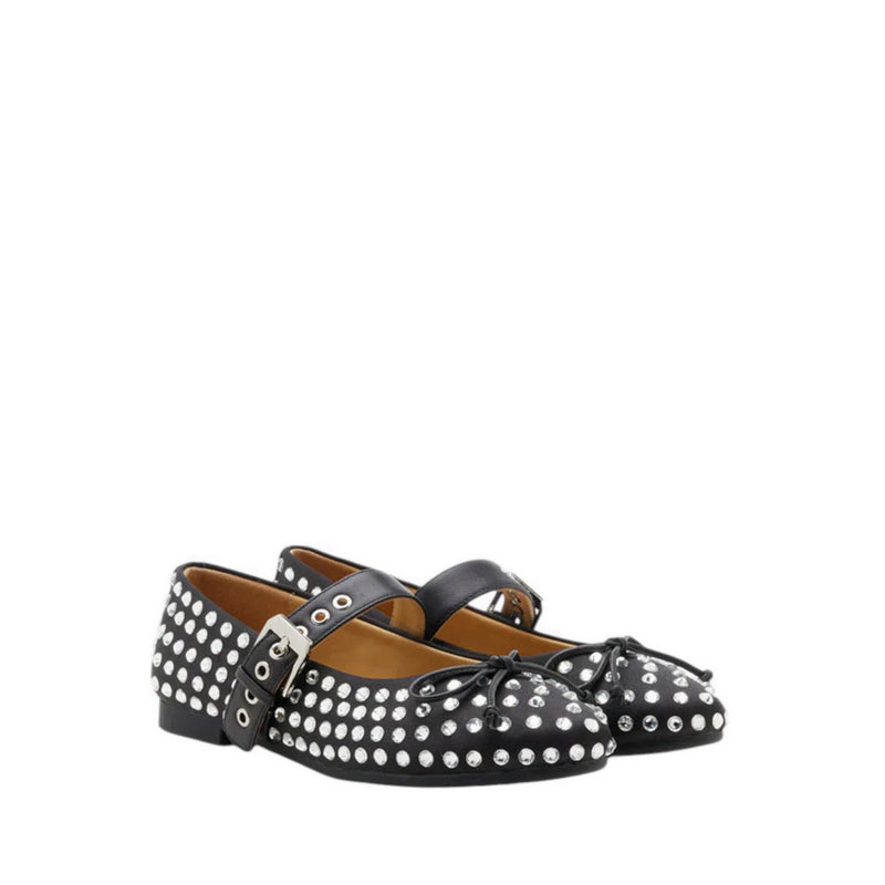 Wisteria Studded Buckled Mary Janes - Black