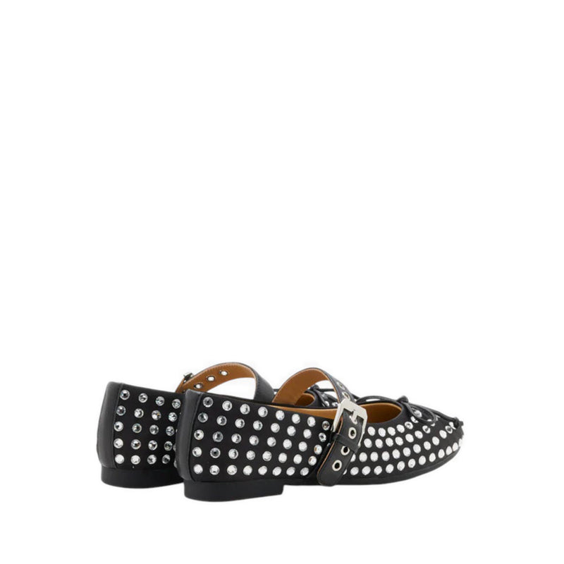 Wisteria Studded Buckled Mary Janes - Black