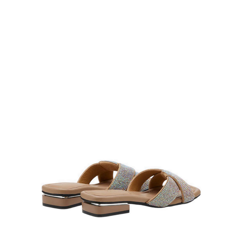 Pazzion Xaviera Crystal Twist Slides - Multicolor