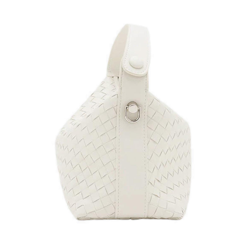 Xyla Woven Leather Bag - White