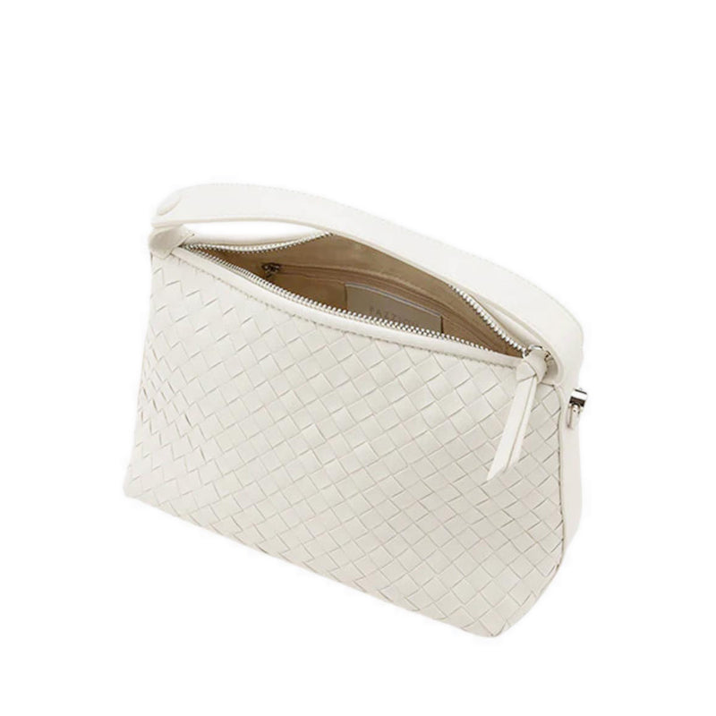 Xyla Woven Leather Bag - White
