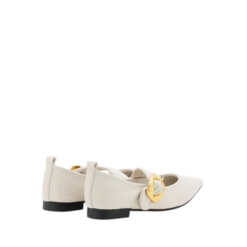 Zinnia Pointed Toe Flats - Beige