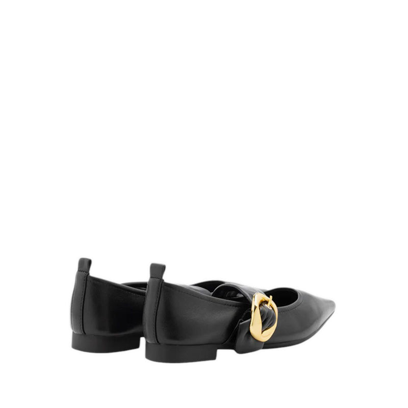 Zinnia Pointed Toe Flats - Black