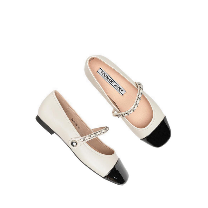 ZAD30 Women's Flats - Beige/Black