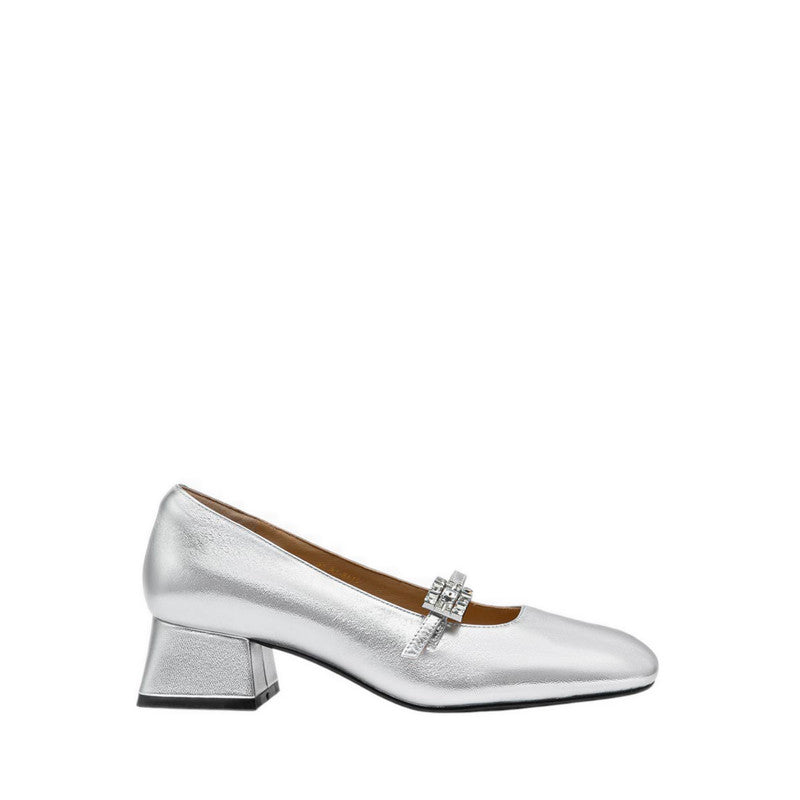 2148 Mary Jane Heels - Silver