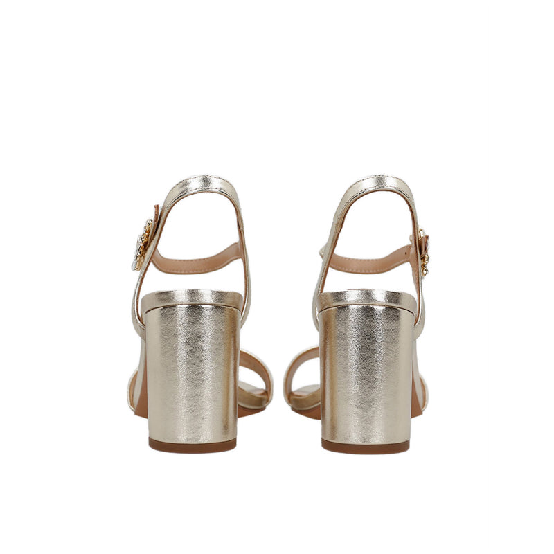 9Ad01-Gld Sandal Heels - Gold