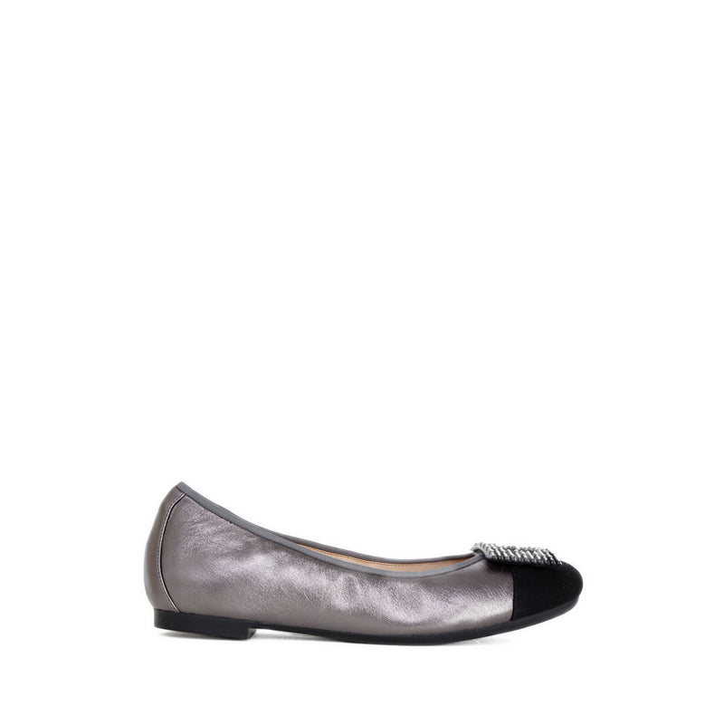 9Hy87-Gre Ballerina Flats - Gray