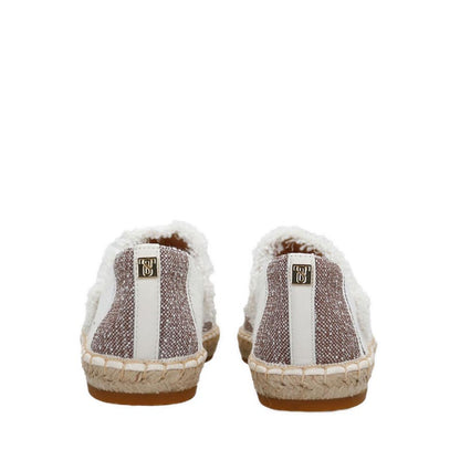9Ua22-Wht Women'S Espadrilles Flats - White