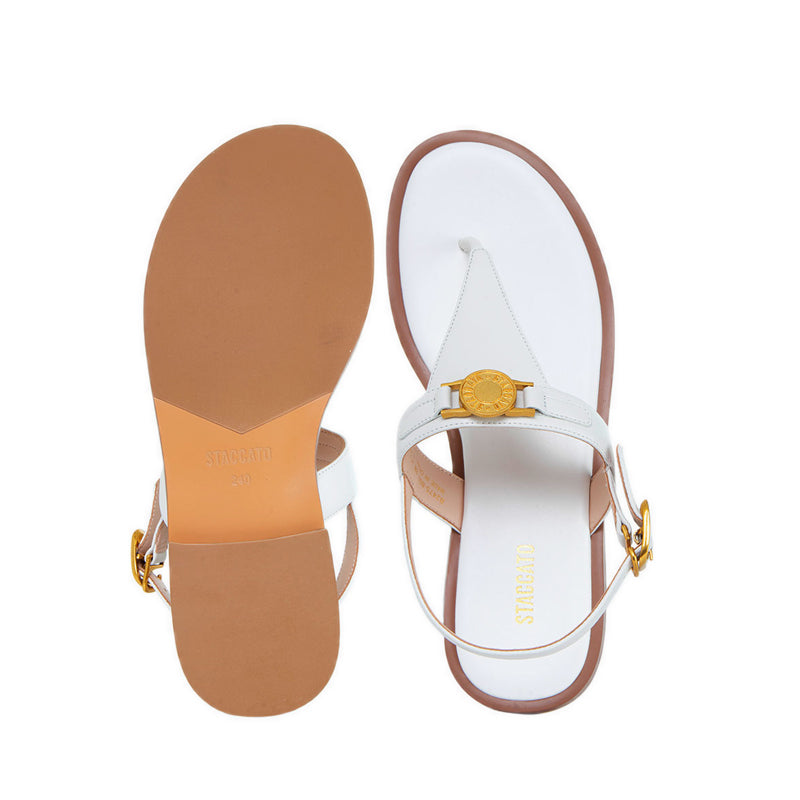 B24753WHT Flat Sandals - White