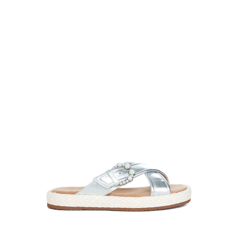 Ef003-Slr Espadrilles Sandals - Silver