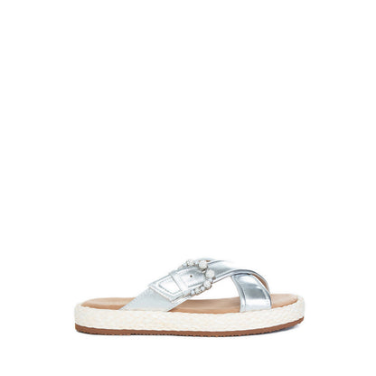 Ef003-Slr Espadrilles Sandals - Silver