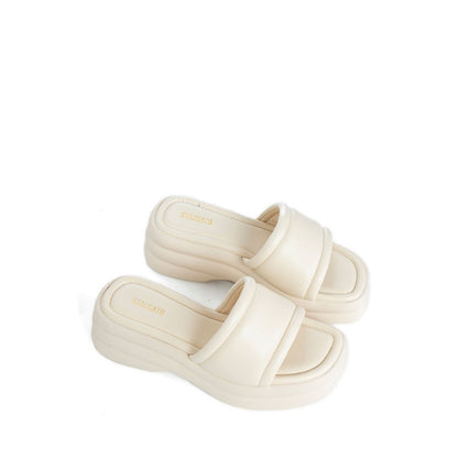 Ei806-Ap1 Platform Sandals - Apricot