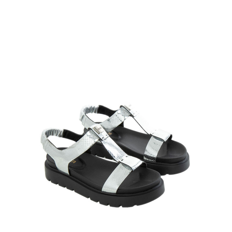 Ejo16-Slr Flat Sandals - Silver