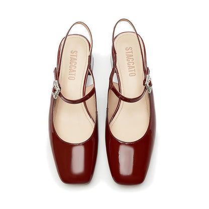 Ps535-Xm0 Heels - Burgundy